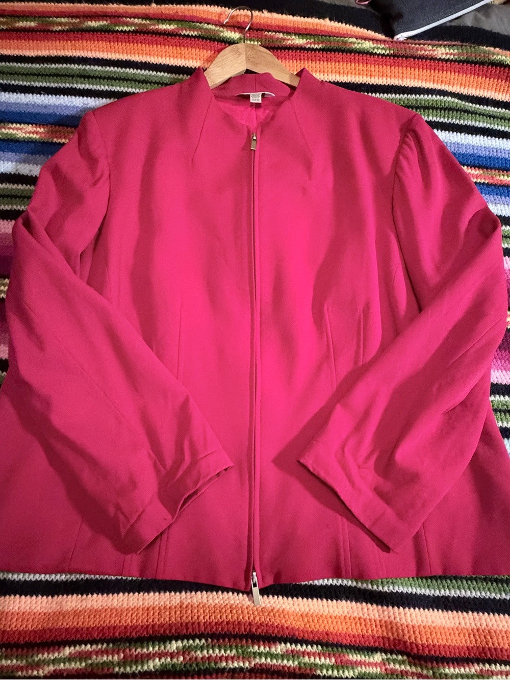 Vintage Austin Reed London- New York Red double Zip-Front Blazer